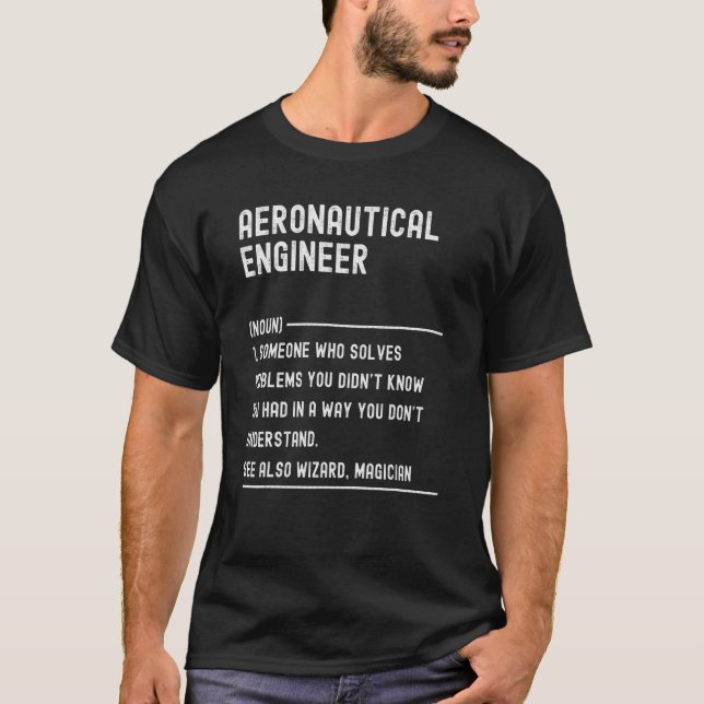 T-shirt Aeronautical Engineer Definition Shirts Funny Job  (Devant)