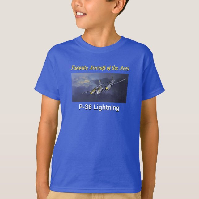 T-shirt Aéronef favori de l'Aces P-38 Lightning (Devant)