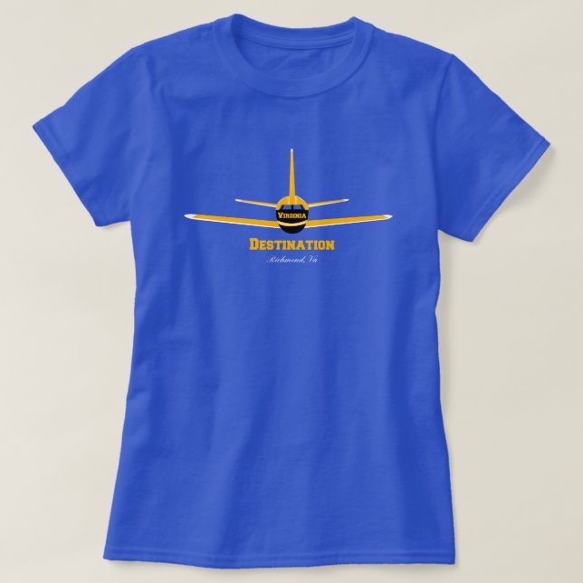 T-shirt Aéroport d'Avion Destination Richmond Virginia VA (Design devant)