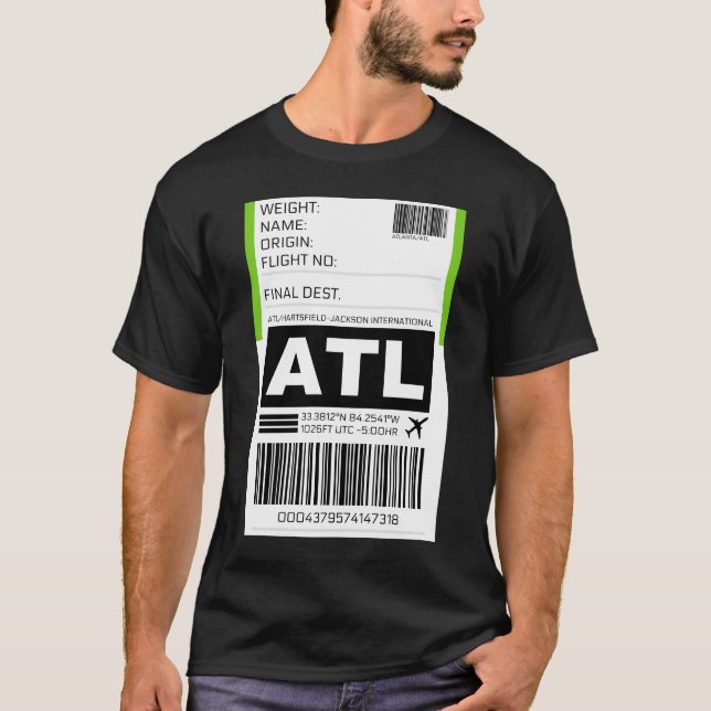 T-shirt Aéroport international Atlanta Hartsfield-Jackson (Devant)