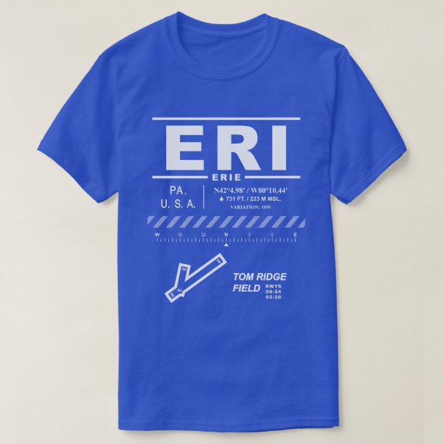 T-shirt Aéroport international Erie Tee - shirt (Design devant)