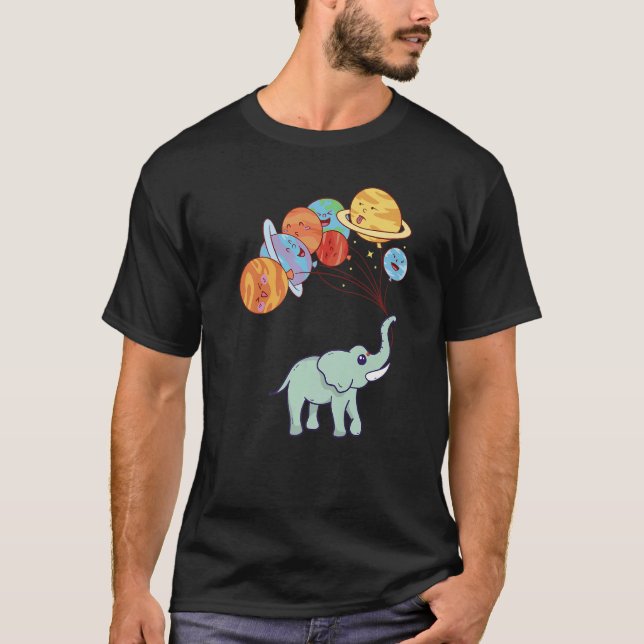 T-shirt Aerospace Solar System Planets  Space Elephant (Devant)
