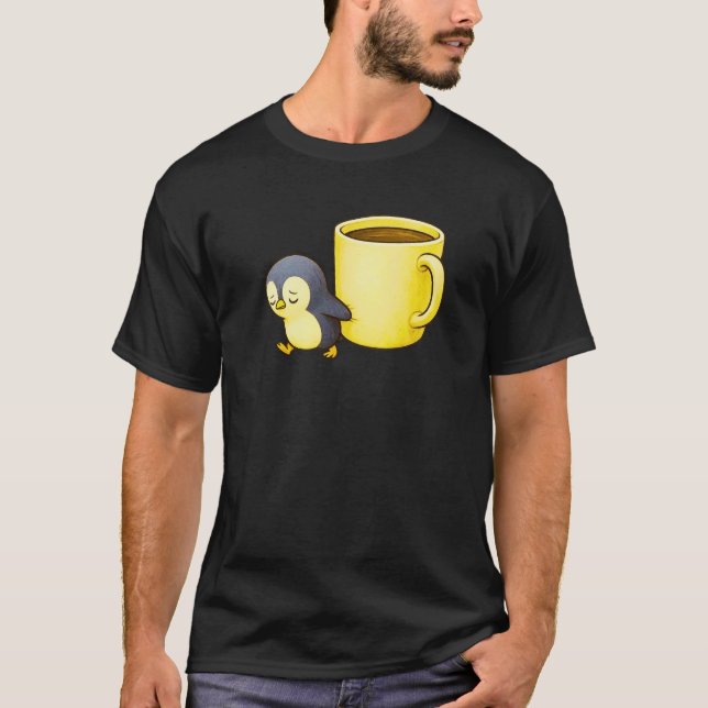 T-shirt Aesthetic Exhausted Penguin • Oversized Coffee Cup (Devant)