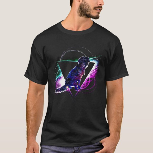 T-shirt Aesthetic Galaxy Flat Coated Retriever (Devant)