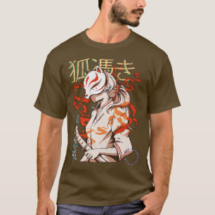 T-shirt Aesthetic Japanese Kabuki Kitsune Mask Demon Samur