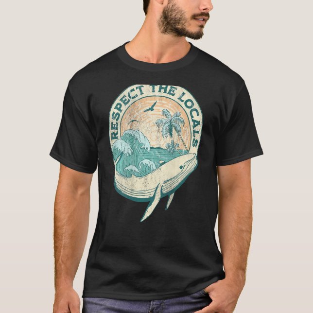 T-shirt Aesthetic Respect The Local  Ocean Word On Back (Devant)
