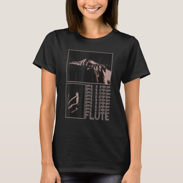 T-shirt Aesthetic Retro Flutist Instrument Flute Player Mu (Devant)