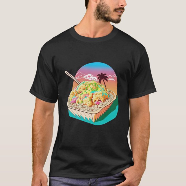T-shirt Aesthetic Synthwave Fried Rice with 80s Aesthetic (Devant)