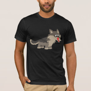 T-shirt affamé de loup de bande dessinée mignonn