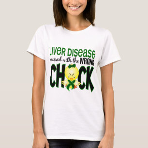 T-shirt Affection hépatique salie avec le poussin faux