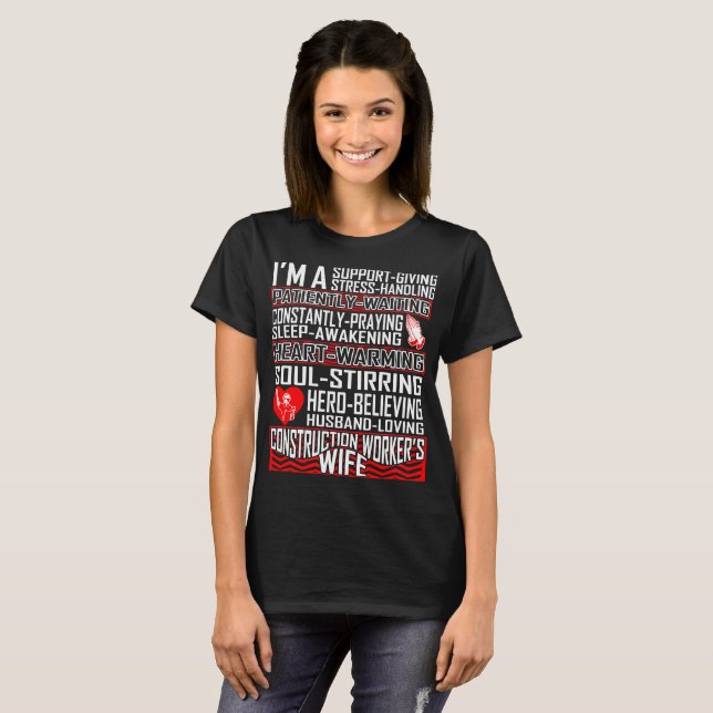 T-shirt affectueux d'épouse de travailleur de la (Devant entier)