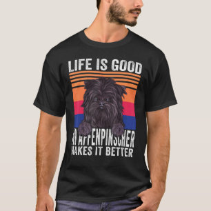 T-shirt Affenpinschers rend votre vie bonne vintage
