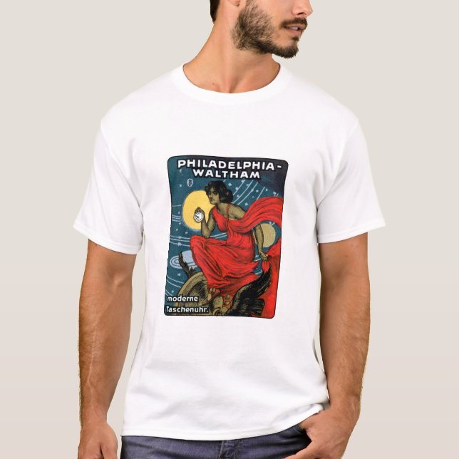 T-shirt Affiche 1900 de montre de poche de Waltham (Devant)