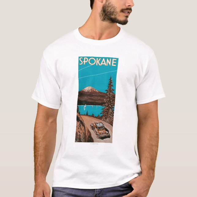 T-shirt Affiche #2Spokane, WA de la publicité de Spokane (Devant)
