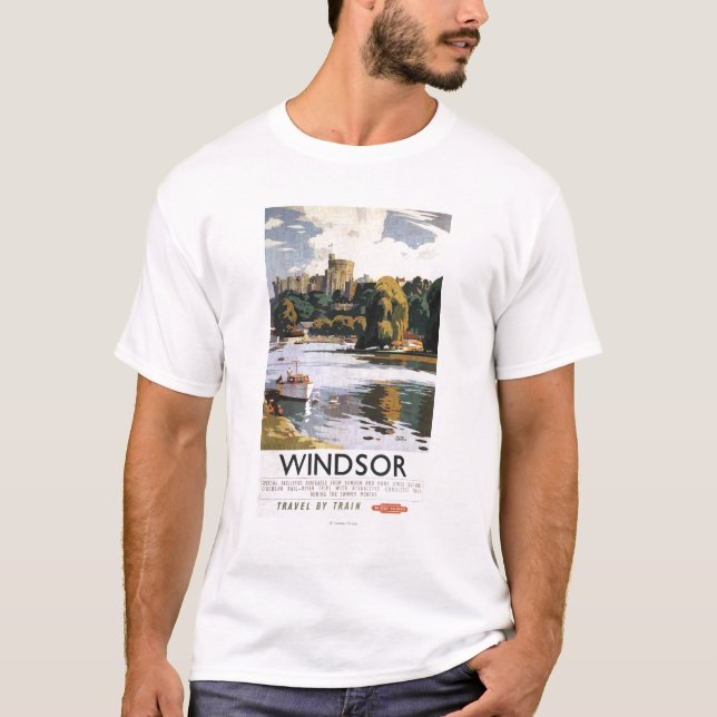 T-shirt Affiche britannique de la Tamise de château de (Devant)