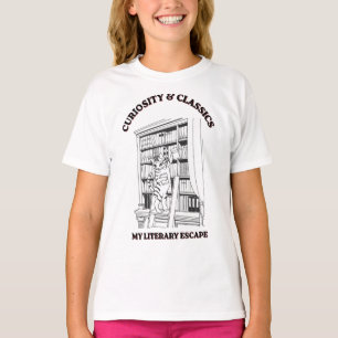T-shirt Affiche d'art esthétique de bibliothécaire félin