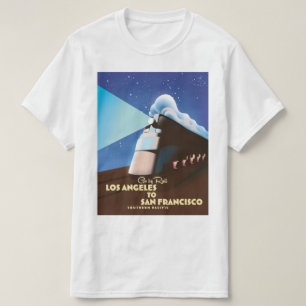 T-shirt Affiche de chemin de fer de Los Angeles à San Fran
