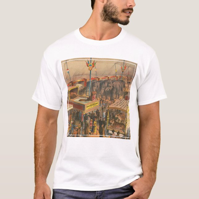 T-shirt Affiche De Cirque D'Animaux Exposés Dans Une Tente (Devant)
