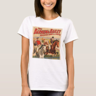 T-shirt Affiche De Cirque De Jockeys Sur Les Chevaux Qui S