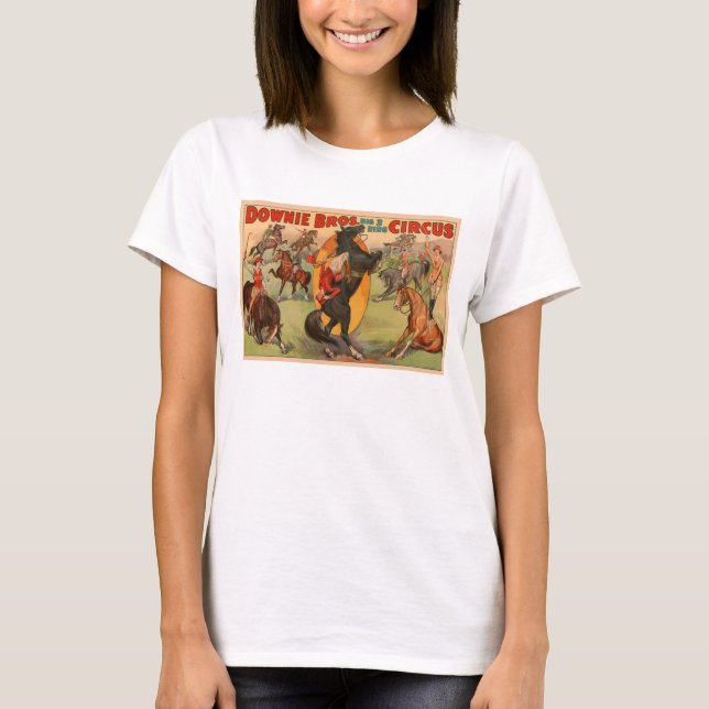 T-shirt Affiche De Cirque Montrant De Nombreux Chevaux Fai (Devant)