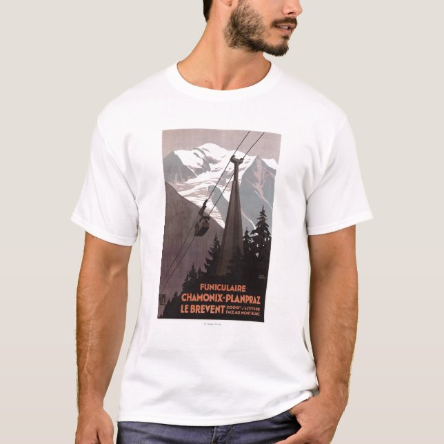 T-shirt Affiche de funiculaire de Funiculaire Le Brevent (Devant)