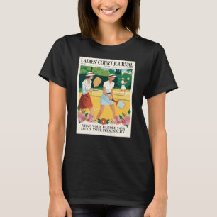 T-shirt Affiche de Journal de Court de Pickleball Dames Dr