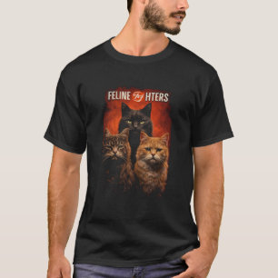 T-shirt Affiche de parodie de chat de combattants, Rock C 