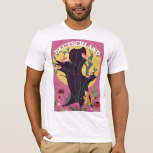 T-shirt Affiche de paysage de dessin animé vintage Deutsch