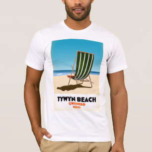 T-shirt Affiche de plage de Tywyn Gwynedd Wales