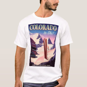 T-shirt Affiche de ski Colorado - USA vintage poster de sp