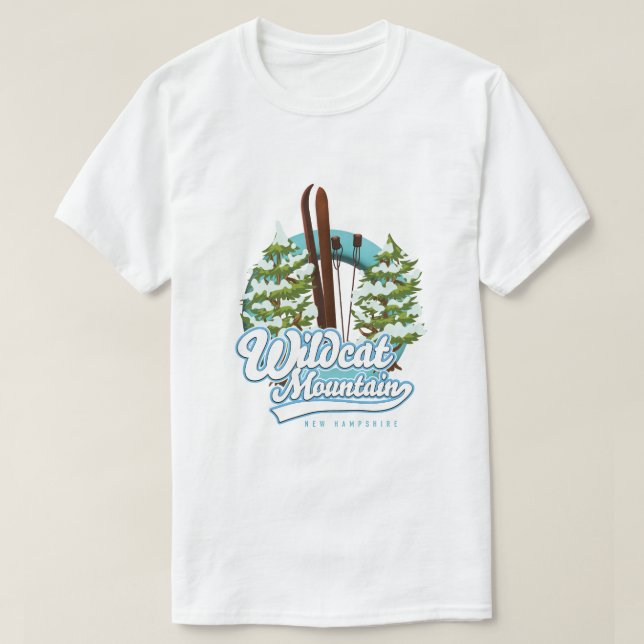 T-shirt Affiche de ski Wildcat Mountain New Hampshire (Design devant)