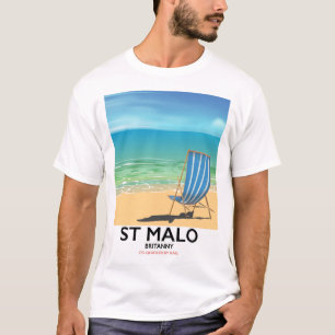 T-shirt affiche de St Malo, Britanny Beach