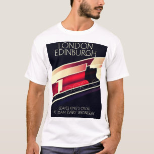 T-shirt Affiche de style vintage London Edinburgh Locomoti