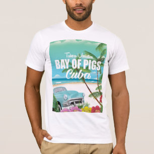 T-shirt Affiche de vacances de plage à Baie des Cochons, C