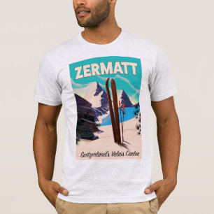 T-shirt Affiche de vacances de ski à Zermatt
