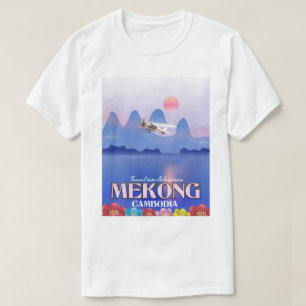 T-shirt Affiche de vacances sur le fleuve Mekong Cambodge