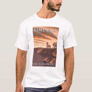 T-shirt Affiche de Vintage voyage de phare de four à chau