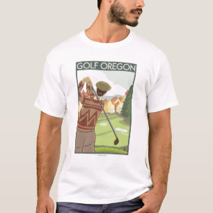 T-shirt Affiche de Vintage voyage de scène d'OregonGolf