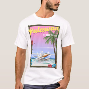 T-shirt Affiche de vol aux Philippines Palawan