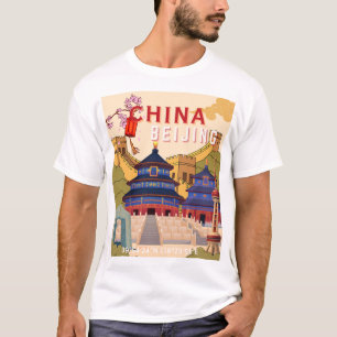 T-shirt Affiche de voyage à Pékin en Chine Art mural de