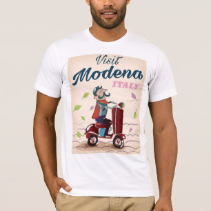 T-shirt Affiche de voyage à scooter à Modène en Italie