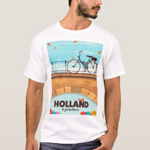 T-shirt Affiche de voyage à vélo Hollande "Ik zal handhave