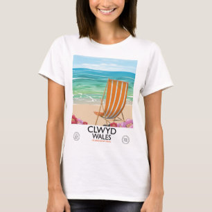 T-shirt Affiche de voyage Clwyd Pays de Galles bord de mer