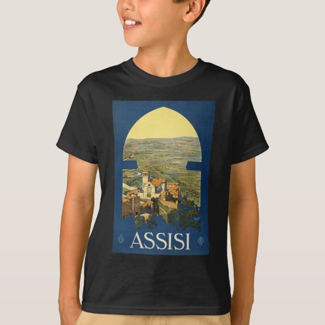 T-shirt Affiche de voyage d'Assisi (Devant)