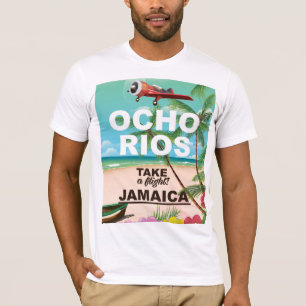 T-shirt affiche de voyage de la Jamaïque de rios d'ocho