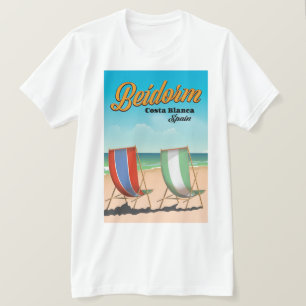 T-shirt Affiche de voyage de la plage de Benidorm