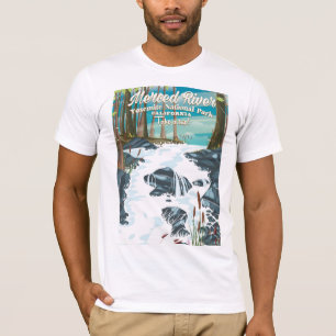 T-shirt Affiche de voyage de la rivière Merced Californie