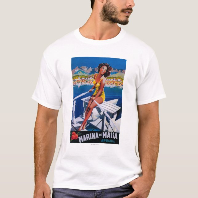 T-shirt Affiche de voyage de marina de Massa (Devant)