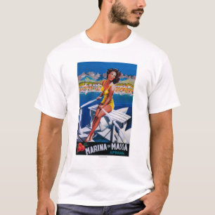 T-shirt Affiche de voyage de marina de Massa