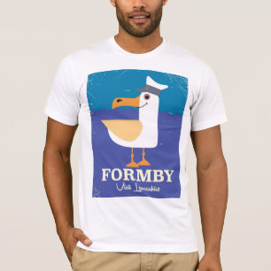 T-shirt Affiche de voyage de mouette de Fomby Lancashire